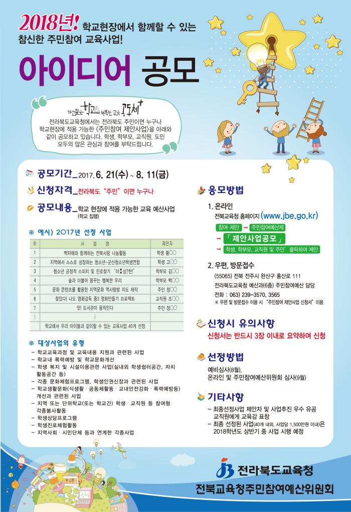 전북, 2018년도 주민참여 제안사업 공모